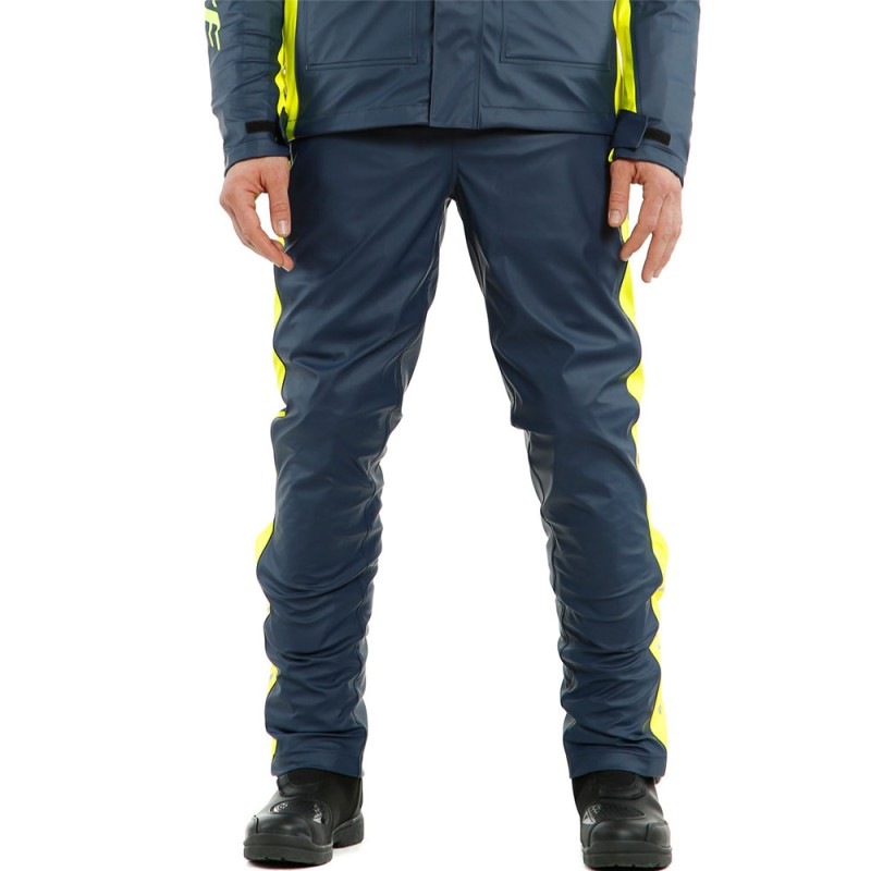PANTALONES DANESE IMPERMEABLES STORM 2 UNISEX BLACK-IRIS/AMARILLO FLUOR