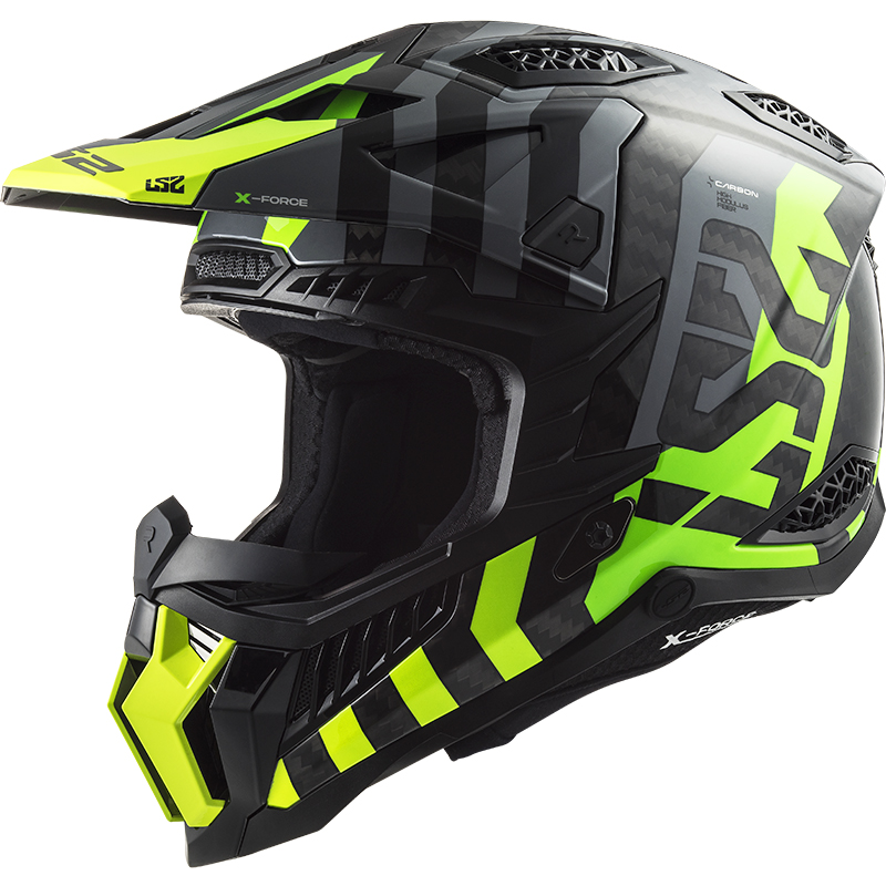 CASCO LS2 X-FORCE CARBONO BARRIER YELLOW FLUO/GREEN