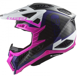 CASCO LS2 X-FORCE CARBONO VICTORY FLUO PINK/VIOLET