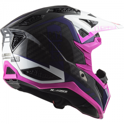 CASCO LS2 X-FORCE CARBONO VICTORY FLUO PINK/VIOLET