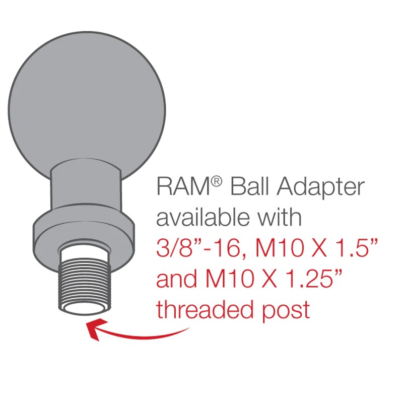 SOPORTE RAM MOUNTS BALL ADAPTER 10MM