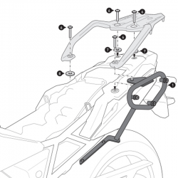 KIT DE FIJACION MALETAS LATERALES Y ALFORJAS SW-MOTECH SLC IZQUIERDO SUZUKI HTA.05.845.10000