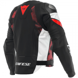 CHAQUETA DAINESE AVRO 5 LEATHER JACKET BLACK/LAVA-RED/WHITE