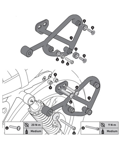 KIT DE FIJACION MALETAS LATERALES Y ALFORJAS SW-MOTECH SLC IZQUIERDO GUZZI HTA.17.797.10001