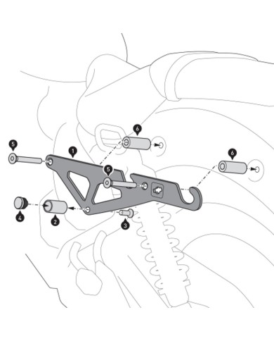 KIT DE FIJACION MALETAS LATERALES Y ALFORJAS SW-MOTECH SLH DERECHO LH1 ROYAL ENFIELD HTA.41.069.19000