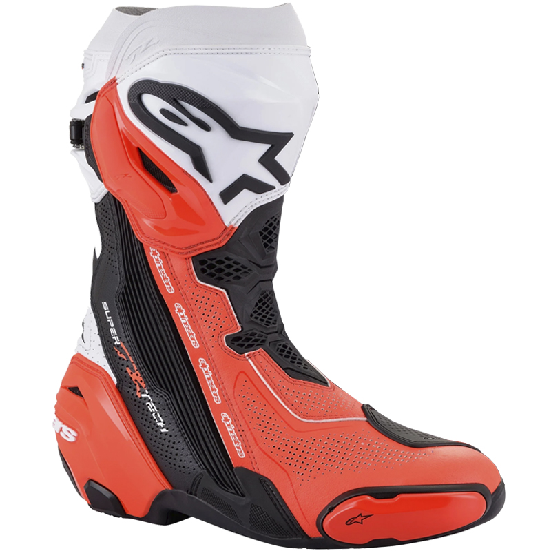 BOTAS ALPINESTARS SUPERTECH R VENTED BLACK/WHITE/RED FLUO