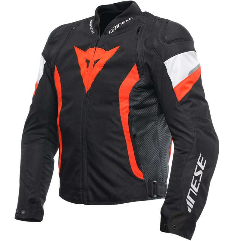 CHAQUETA DAINESE AVRO 5 TEX NEGRO/ROJO-FLUOR/BLANCO CHAQUETA DAINESE AVRO 5 TEX NEGRO/ROJO-FLUOR/BLANCO