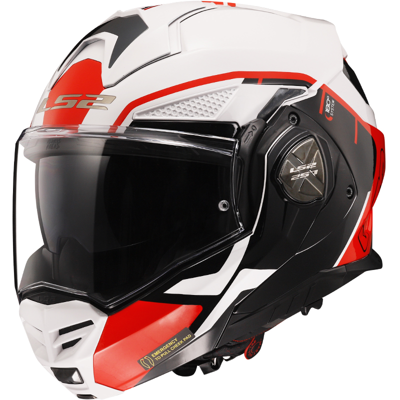 CASCO LS2 ADVANT X METRYK BLANCO/ROJO ECE-06