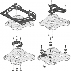 KIT DE FIJACIÓN POSTERIOR SW-MOTECH ADVENTURE-RACK BMW GPT.07.897.19100/B