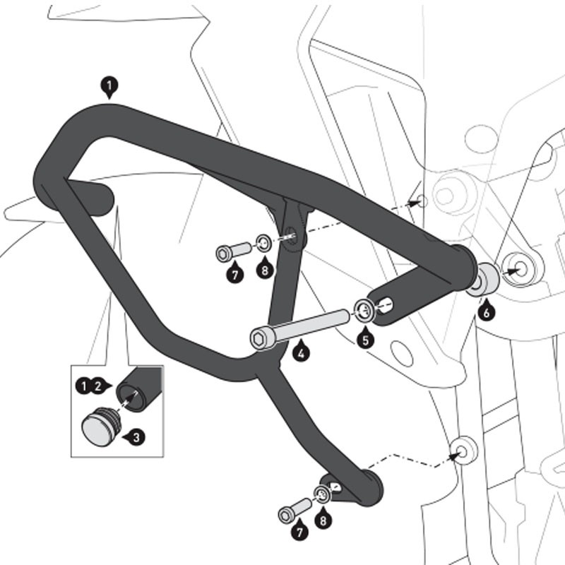 DEFENSAS DE MOTOR SW-MOTECH CRASH BAR SUZUKI V-STROM 800 SBL.05.845.10002/B | Protectores de motor de moto | %brands%