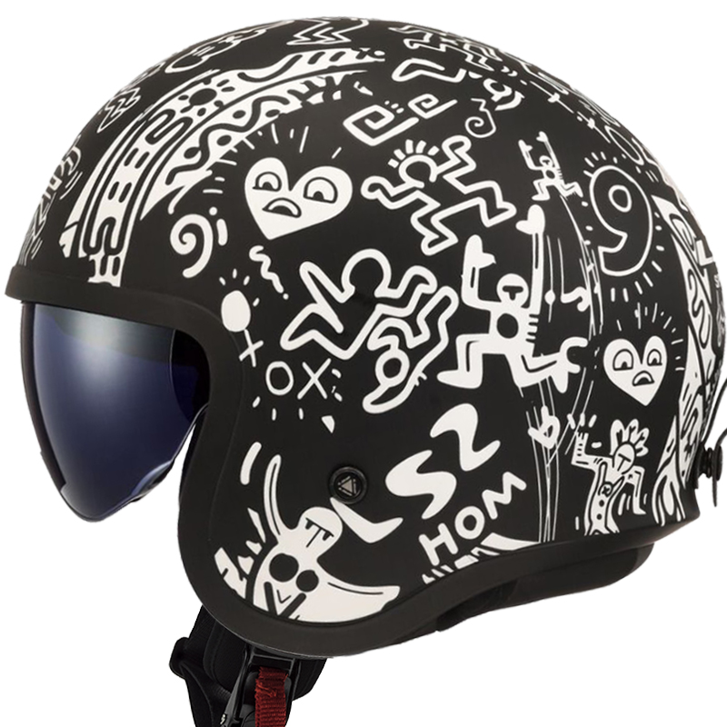 CASCO LS2 SPITFIRE II TRIBAL MATT BLACK/WHITE