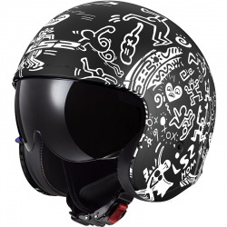 CASCO LS2 SPITFIRE II TRIBAL MATT BLACK/WHITE