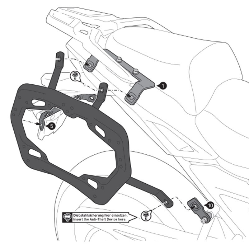 KIT DE FIJACION MALETAS LATERALES SW-MOTECH VOGE 900DSX KFT.02.643.30000/B | Fijaciones Maletas de moto | %brands%