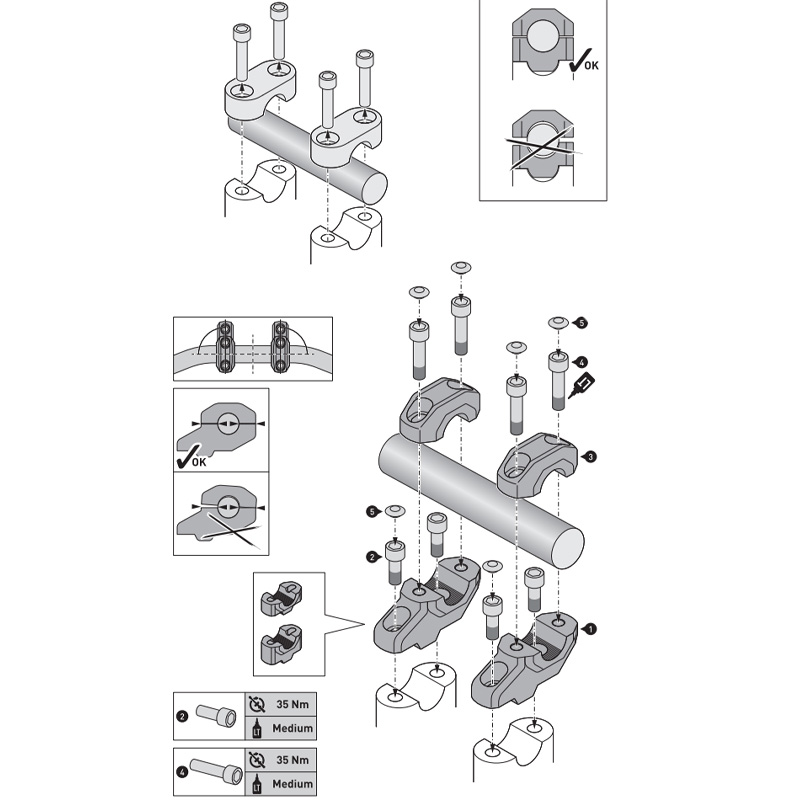 ACERCADOR PARA MANILLAR DE 28MM UNIVERSAL SW-MOTECH LEH.00.039.23100/B