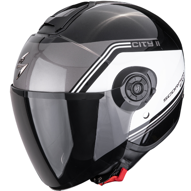CASCO SCORPION EXO-CITY II VITA BLACK METAL/WHITE