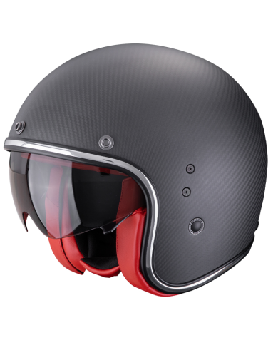 CASCO SCORPION BELFAST EVO CARBON MATT BLACK/RED