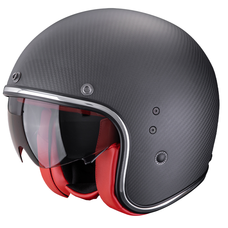 CASCO SCORPION BELFAST EVO CARBON MATT BLACK/RED