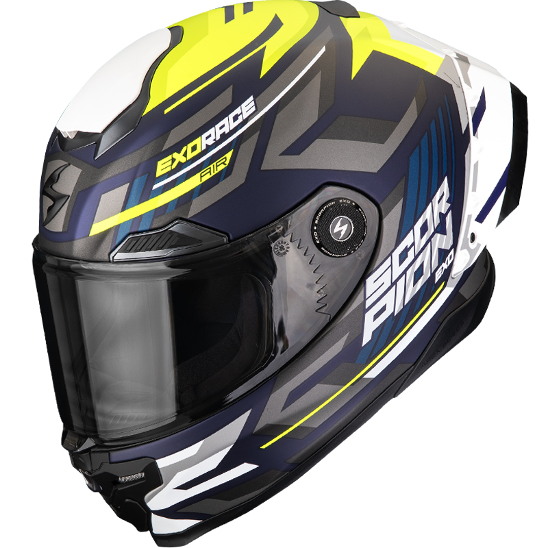 CASCO SCORPION EXO-RACE AIR KOBRA BLUE/YELLOW FLUO