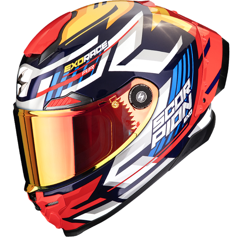 CASCO SCORPION EXO-RACE AIR KOBRA BLUE/YELLOW/RED