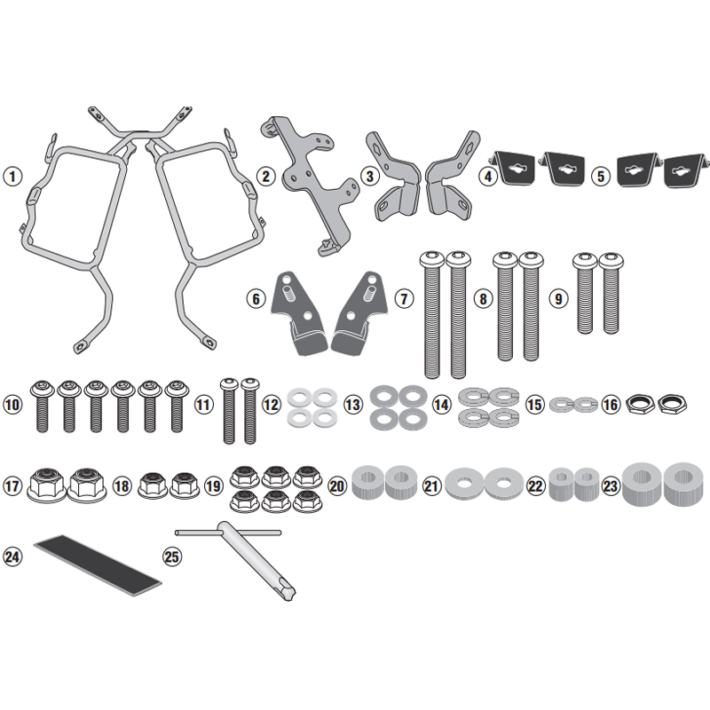 KIT DE FIJACION MALETAS LATERALES GIVI PLR5127 BMW F 750/800/850/900GS KIT DE FIJACION MALETAS LATERALES GIVI PLR5127 BMW F 750/800/850/900GS