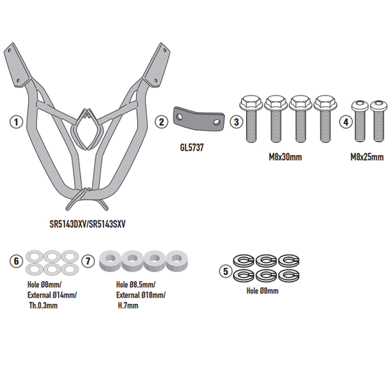 KIT DE FIJACIÓN POSTERIOR GIVI SR5143 BMW R 1300 GS