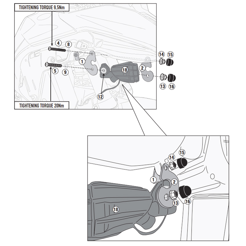 SOPORTE DE FAROS ADICIONALES GIVI LS5143 BMW R 1300 GS