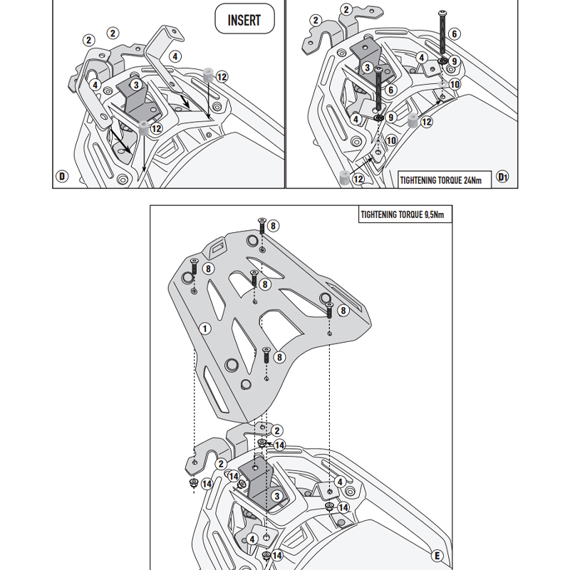 KIT DE FIJACIÓN POSTERIOR GIVI SRA5146 BMW R 1300 GS ADVENTURE