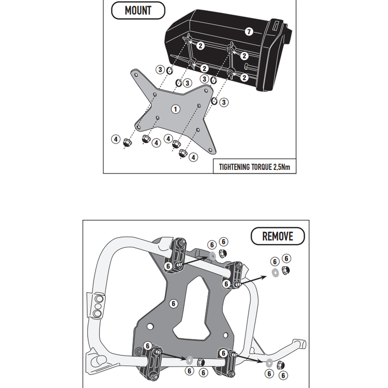 KIT DE FIJACION CAJA HERRAMIENTAS GIVI TL9225KIT PARA TOOL BOX CFMOTO 800 MT