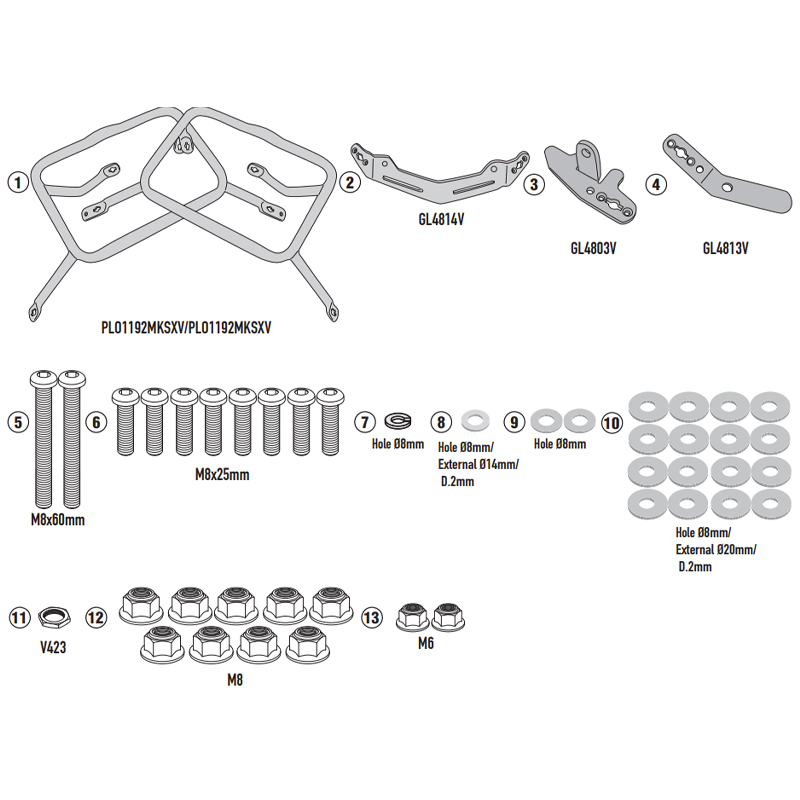 KIT DE FIJACION MALETAS LATERALES GIV PLO1192CAM HONDA NC750X KIT DE FIJACION MALETAS LATERALES GIV PLO1192CAM HONDA NC750X