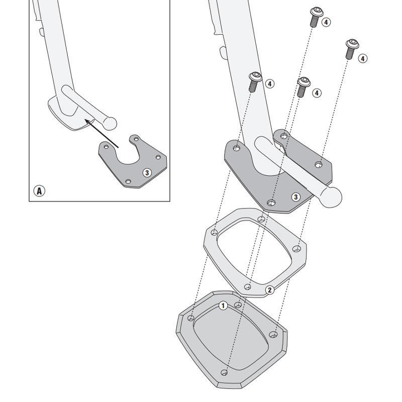 EXTENSIÓN CABALLETE LATERAL GIVI ES1192 HONDA NC750X