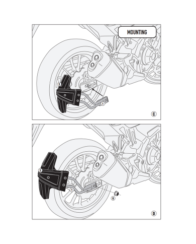 KIT DE MONTAJE GUARDABARROS TRASERO GIVI RM1171KIT HONDA NX500/CB500