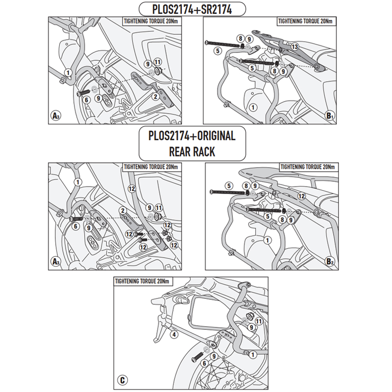 KIT DE FIJACION MALETAS LATERALES GIVI PLOS2174CAM YAMAHA TENERE 700 SCANTONATA KIT DE FIJACION MALETAS LATERALES GIVI PLOS2174CAM YAMAHA TENERE 700 SCANTONATA
