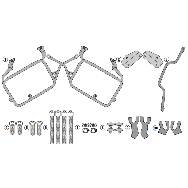 KIT DE FIJACION MALETAS LATERALES GIVI PLO2145CAM YAMAHA TENERE 700 Y WORLD RAID KIT DE FIJACION MALETAS LATERALES GIVI PLO2145CAM YAMAHA TENERE 700 Y WORLD RAID