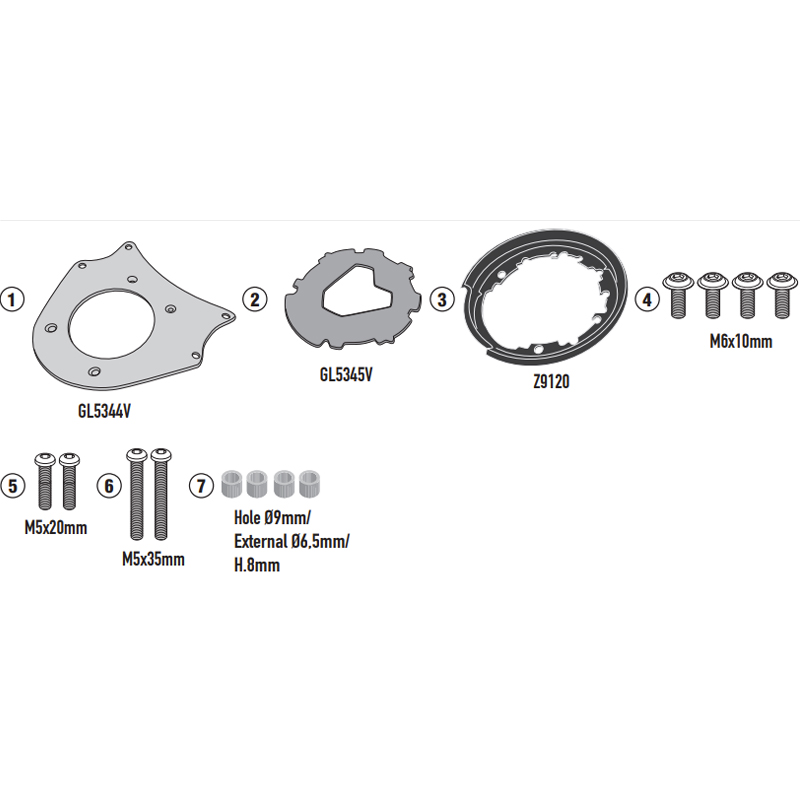 ADAPTADOR GIVI PARA BOLSAS TANKLOCK BF75