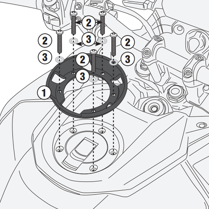 ADAPTADOR GIVI PARA BOLSAS TANKLOCK BF96 ADAPTADOR GIVI PARA BOLSAS TANKLOCK BF96