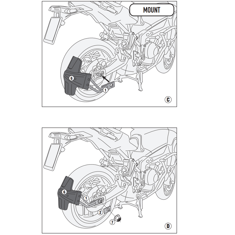 KIT DE MONTAJE GUARDABARROS TRASERO GIVI RM2159KIT TRACER 9