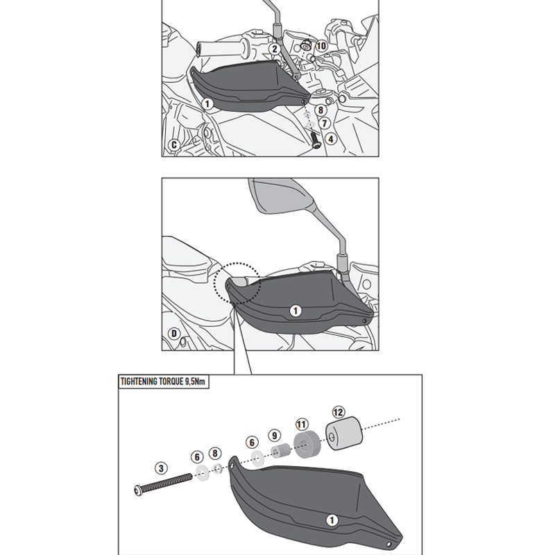 KIT DE PROTECTORES DE MANOS GIVI HP2173B YAMAHA MT07