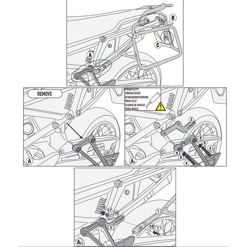KIT DE FIJACION MALETAS LATERALES GIVI PLO6710CAM APRILIA TUAREG 660 KIT DE FIJACION MALETAS LATERALES GIVI PLO6710CAM APRILIA TUAREG 660
