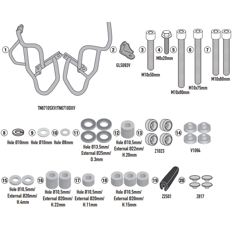 DEFENSAS DE MOTOR GIVI TN6710 APRILIA TUAREG 660