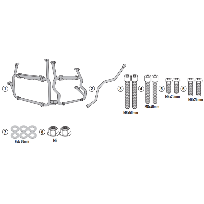 KIT DE FIJACION MALETAS LATERALES GIVI PLOS9651CAM KOVE 800 X-PRO KIT DE FIJACION MALETAS LATERALES GIVI PLOS9651CAM KOVE 800 X-PRO