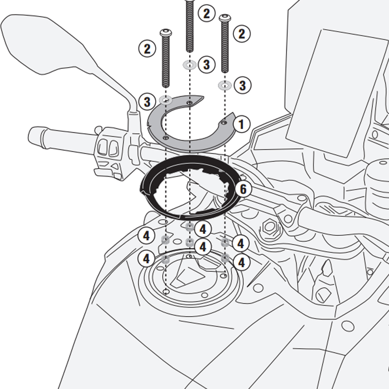 ADAPTADOR GIVI PARA BOLSAS TANKLOCK BF93 ADAPTADOR GIVI PARA BOLSAS TANKLOCK BF93