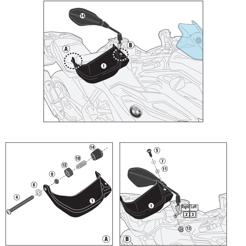 KIT DE PROTECTORES DE MANOS GIVI HP9651B KOVE 800 X-PRO