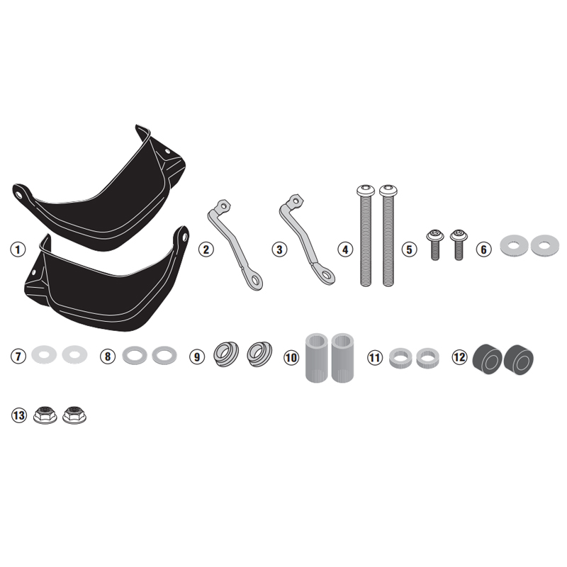 KIT DE PROTECTORES DE MANOS GIVI HP9651B KOVE 800 X-PRO