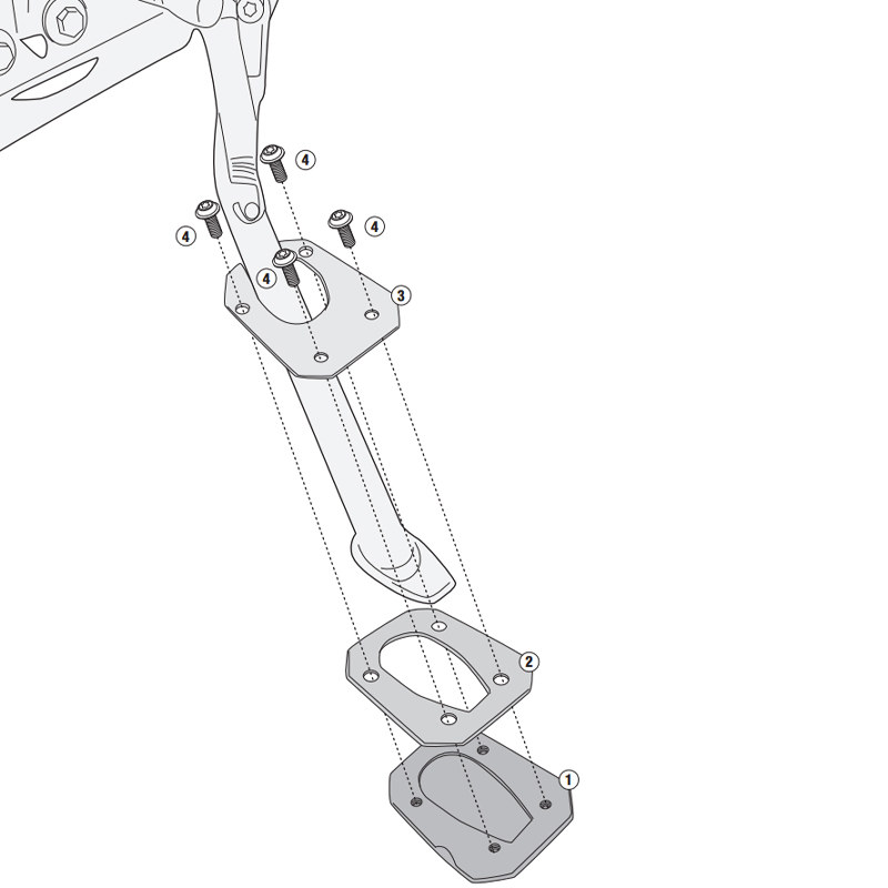 EXTENSIÓN CABALLETE LATERAL GIVI ES7712 KTM 890/790 ADVENTURE/HUSQVARNA NORDEN