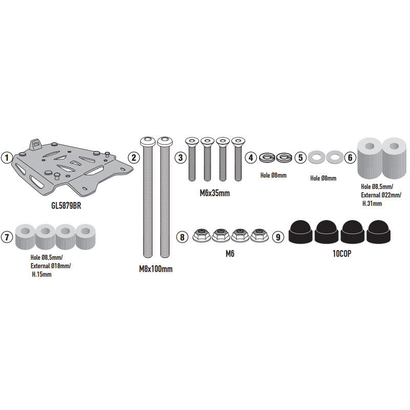 KIT DE FIJACIÓN POSTERIOR GIVI SRA9260 VOGE VALICO 900 DSX
