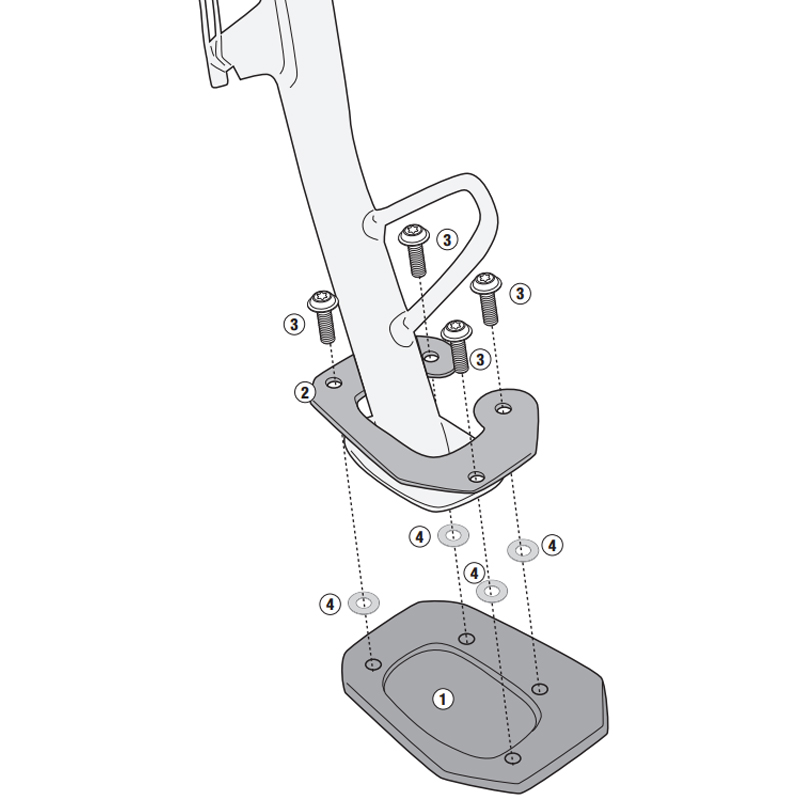 EXTENSIÓN CABALLETE LATERAL GIVI ES9260 VOGE VALICO 900 DSX