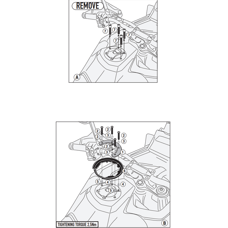 ADAPTADOR GIVI PARA BOLSAS TANKLOCK BF98 ZONTEX 703 F