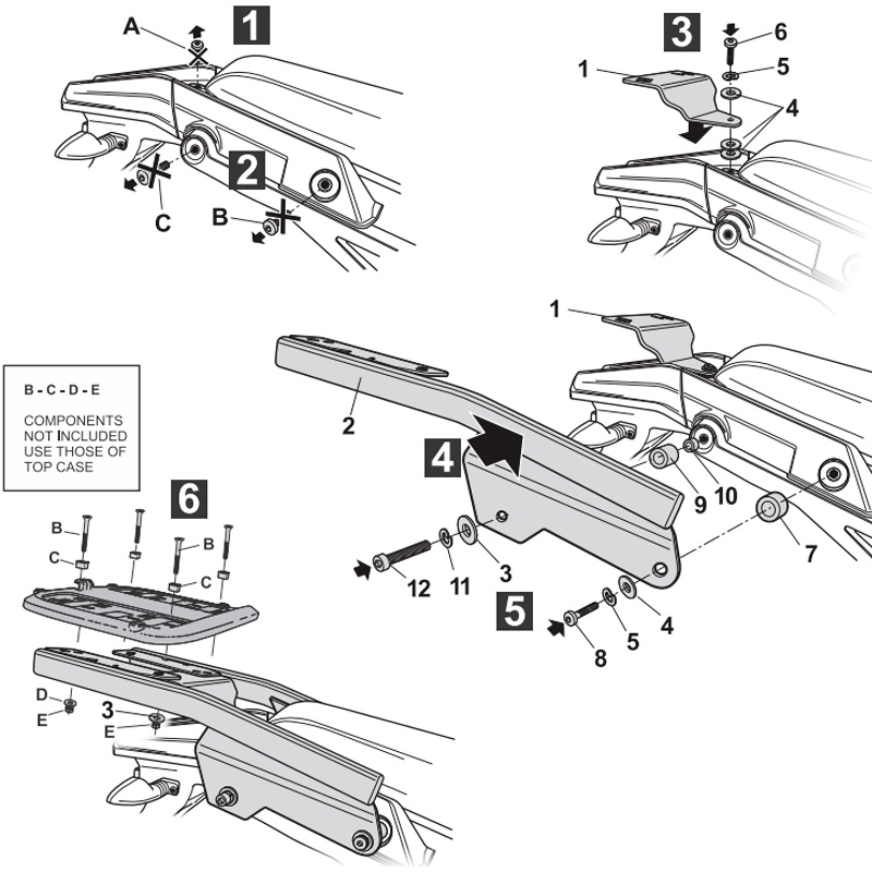 KIT DE FIJACION POSTERIOR SHAD A0TR61ST APRILIA TUAREG 660