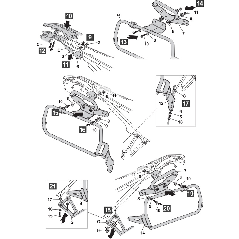 KIT DE FIJACION MALETAS LATERALES SHAD 4P W0FG944P BMW F900 GS