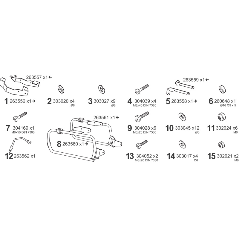 KIT DE FIJACION MALETAS LATERALES SHAD 4P W0RG154P BMW R1300 GS ADVENTURE